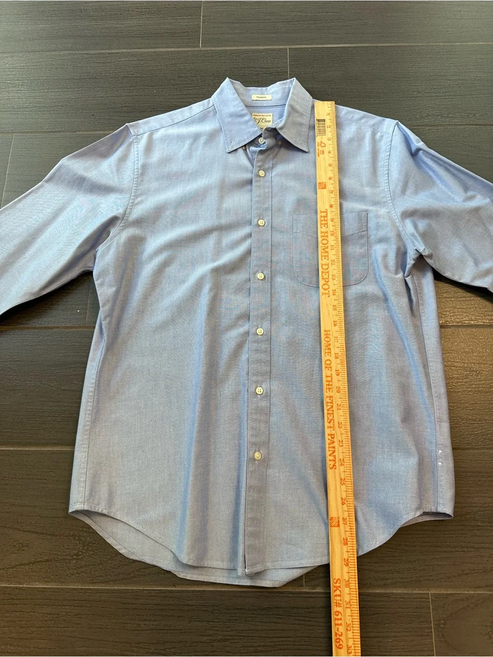 J. Crew Men's Light Blue Pina Cotton Button-Down Dress Shirt